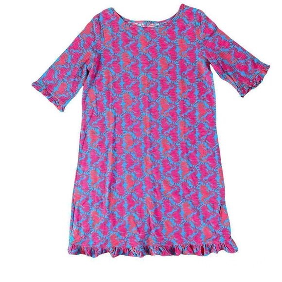 Lilly Pulitzer Little Somerset Dress Seahorse XL 12-14 Girls - Picture 2 of 4
